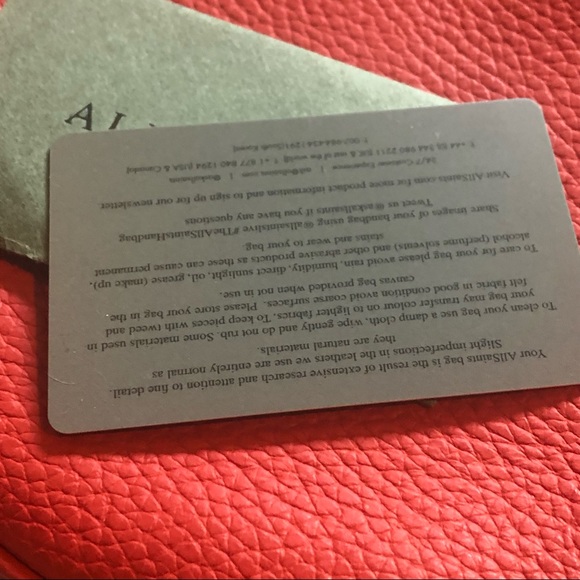 ALL SAINTS Kepi Lea Round leather Crossbody Bag Red - Picture 4 of 7